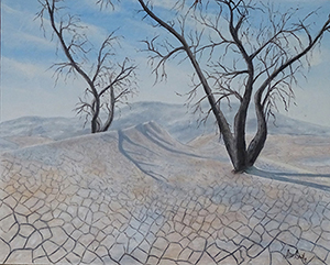 Original Oil Painting Dry Dessert Dry Dessert